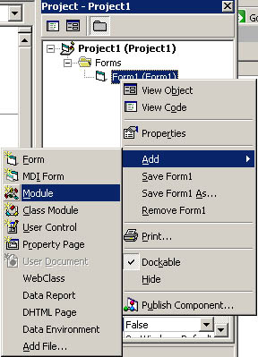 Модуль программы на Visual Basic